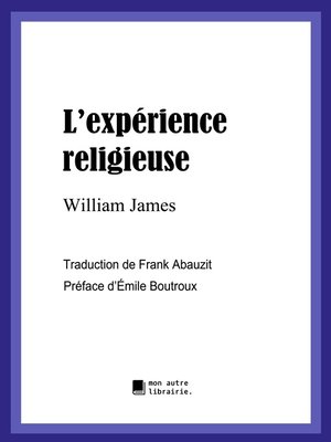 cover image of L'expérience religieuse